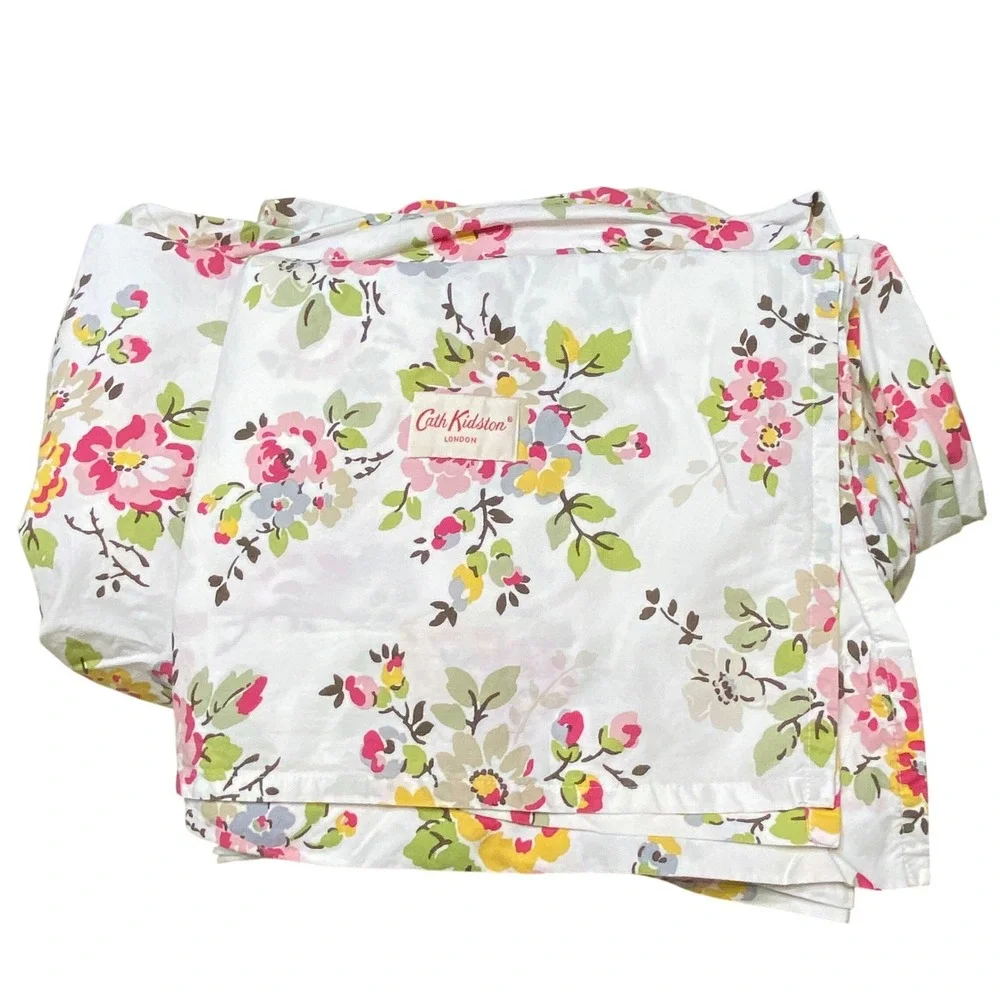 Cath Kidston London Floral Cotton Queen Flat Fitted Sheet Cottagecore Bloomcore